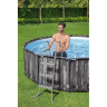 Каркасный бассейн BESTWAY STEEL PRO MAX 427х107см, 13030л + фильтр-насос 3028 л/ч, тент, лестница 5614Z BW